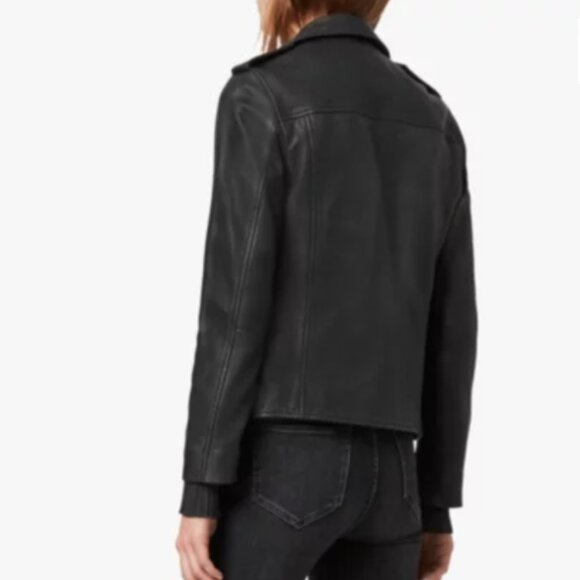 EUC Allsaints Elva leather jacket sz 2 - Picture 11 of 11